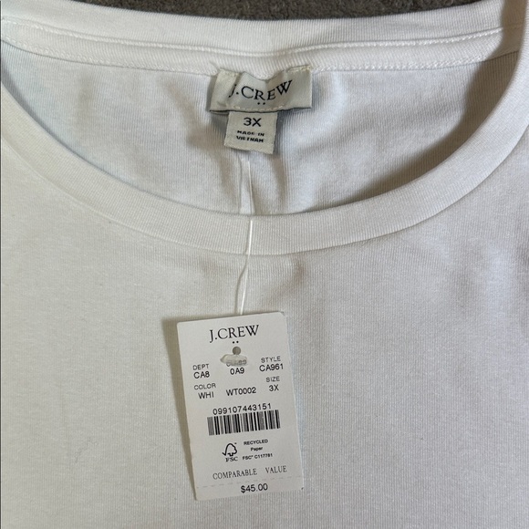 J. Crew Classic White Long Sleeve Top - Picture 2 of 5